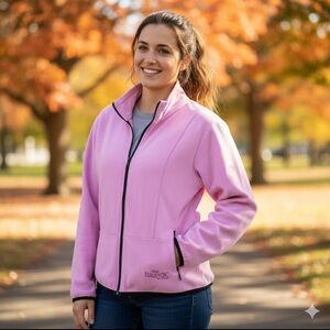Gear For Sports Women's Light Pink Fleece Jacket Golf Athleasure Hiking Casual L